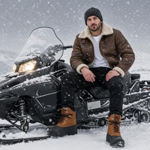 Men's Snow Boots, Insulated Waterproof Winter Duck Boots