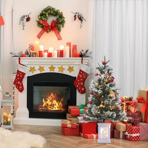 3ft Pre-Lit Christmas Tree, Artificial Christmas Trees with 78 LED Lights