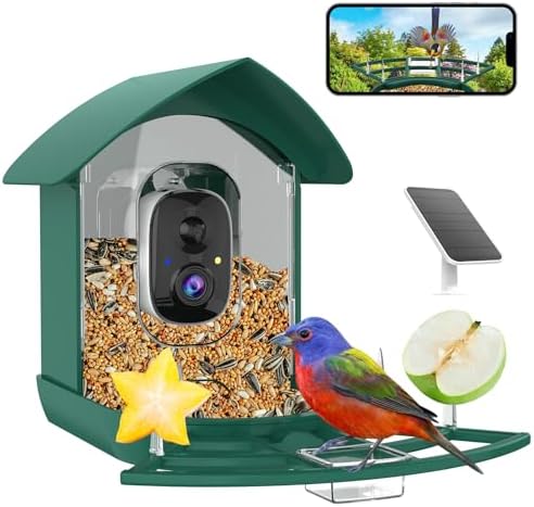 Fazoxo Bird Feeder with Camera,Birds House Camera,Solar Powered,AI Bird ID