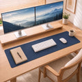 Leather Desk Mat 55" x 17", Navy Blue Large Desk Pad Protector