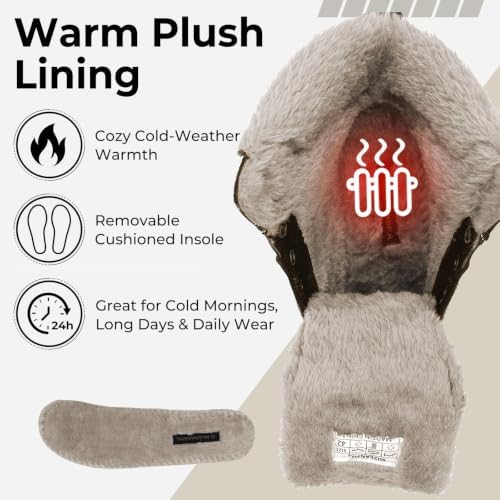 Mishansha Men's Waterproof Snow Boots, Insulated Winter Hiking Boots