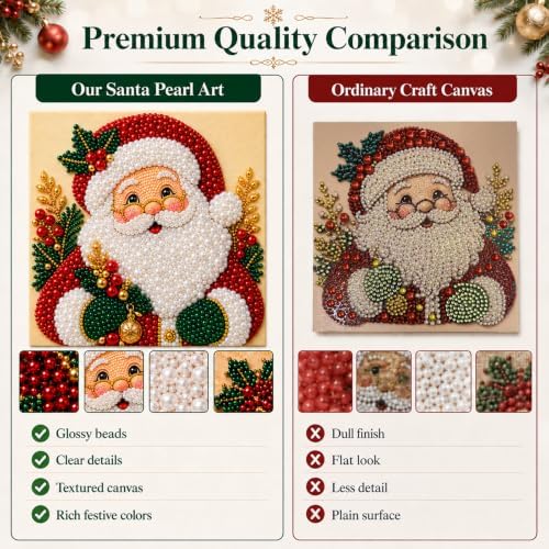 Diamond and Pearl Art Kits for Adults, Christmas Decorations, Framed Decor