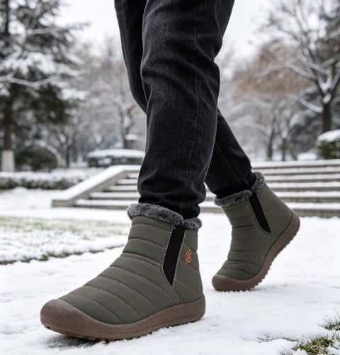 Eagsouni Womens Mens Snow Boots Winter Slip On Shoes