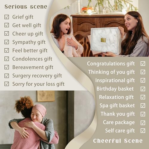 AHAGIFTREE Gift Basket for Women, Care Package, Birthday Gift,12PC Get Well Gifts for Women After Surgery,Get Well Soon,Grief,Sympathy Gifts,Condolences (white)