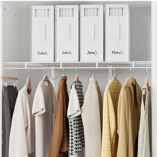 SheetCube Bed Sheet Organizers and Storage 6 Pack, Foldable Linen Closet Organizer with Window and Label, Bedding Folder Storage Box Container for Blanket, Duvet Cover Set, Bed Sheet Set - White