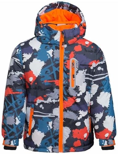 WOWULOVELY Big Boy's 2-Piece Colorblock Snow Pants and Jacket Snowsuit Ski Suit