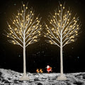 2 Pack 5FT Lighted Birch Tree, 200LED Twinkling Tree Lights, Warm White