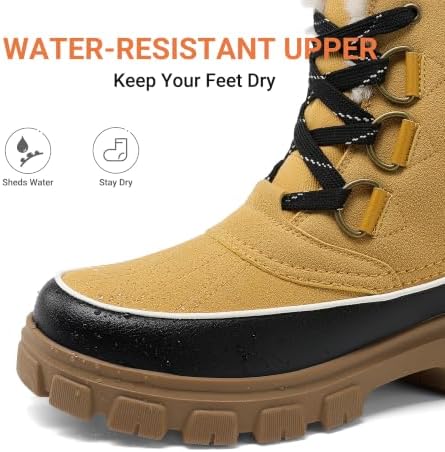 DREAM PAIRS Women’s Lace Up Ankle Snow Boots