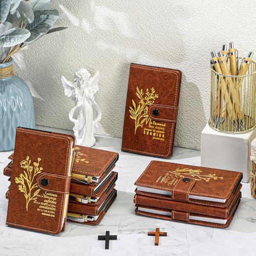 Spakon 60 Pcs Christian Prayer Journals with Pens, Spanish Bible Words