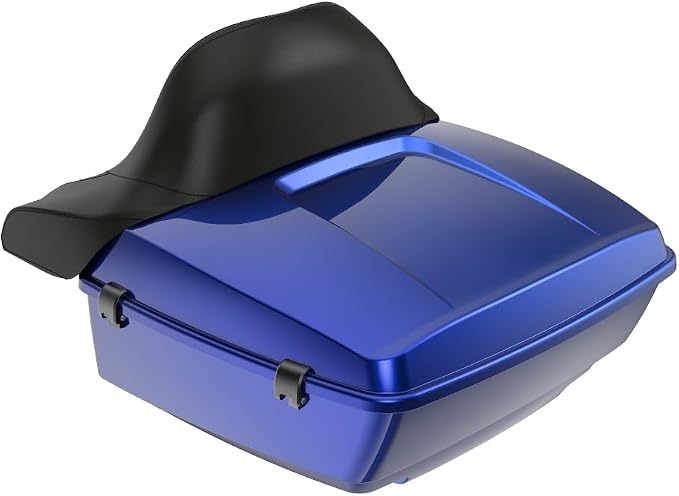 Advanblack 2026 Road Glide Tour Trunk Pack Aurora Blue Denim King Tour Trunk Pack+Wrap-Around Backrest Pad Fits For Harley Touring CVO Road King Street Glide Electra Glide Ultra Limited 1997-2026