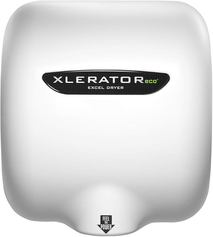XLERATOReco XL-BW-ECO Hand Dryer, Excel Dryer, No Heat, White Thermoset Resin (BMC) Cover, Automatic Sensor, Surface Mounted, LEED Credits, GreenSpec Listed, Commercial Hand Dryer, 500 Watts