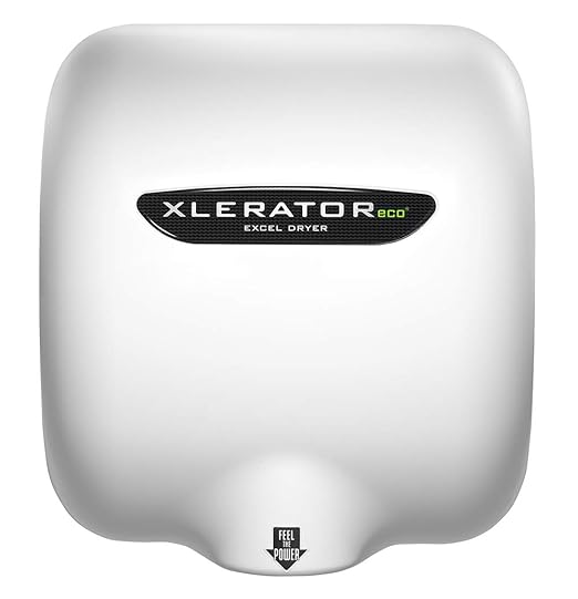Excel Dryer XL-BWV-ECO-1.1N Hand Dryer XLERATOR XL-BW-ECO Automatic, Surface-Mounted, White Thermoset (BMC) Cover, 208-277V with Noise Reduction Nozzle