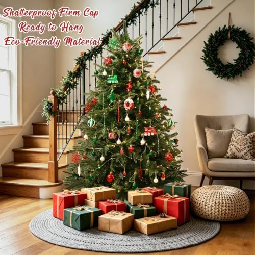 82pcs Christmas Balls Ornaments Set, Shatterproof Plastic Decor