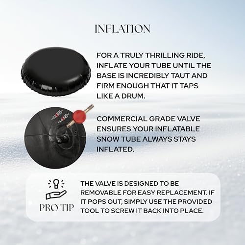 Snow Tube for Adults & Kids | Heavy-Duty Inflatable Snow Tube with Super Slick Base, Freeze-Proof 1000D Base | Durable Snow Tubes for Kids | Snow Dog Series