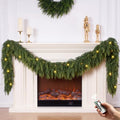 9FT 1Pcs Christmas Cedar Garland with Lights Realistic Faux Pine Garlands