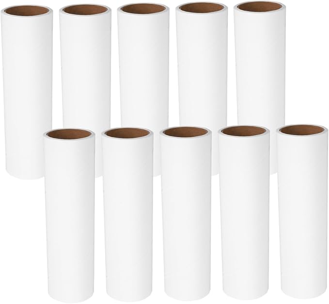 Pet Hair Remover Refills 10 Rolls Lint Roller Replacement 38mm Diameter White Sticky Roller for Upholstery Bedding Couch