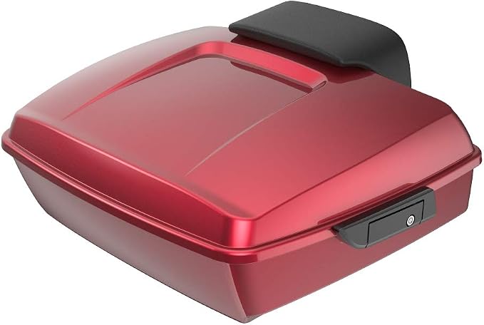 Advanblack Road Glide Tour Trunk Pack Velocity Red Sunglo Chopped Tour Trunk Pack Backrest Pad for '97-'25 Harley Touring Road King Street Glide Electra Glide CVO models