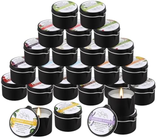 24 Pcs Massage Oil Candles, 1oz Low-Temp Moisturizing Body Wax
