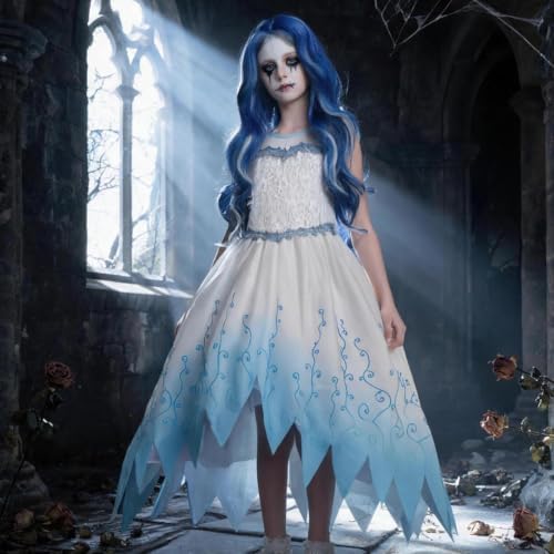 Zombie Bride Costume for Girls Halloween Dress up Outfits With Accessories