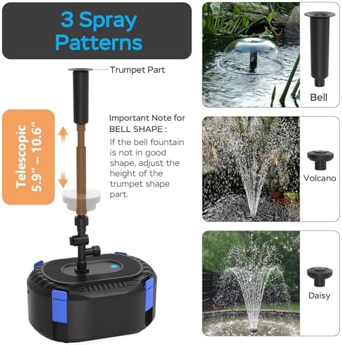 AquaMiracle Pond Filter with Fountain Kits & Remote Control LED Lights