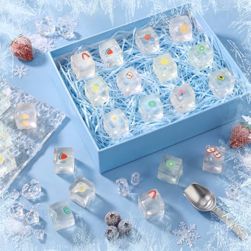 Thenshop 24 Pcs Fruit Ice Cube Ball Fruit Filled Stress Relief