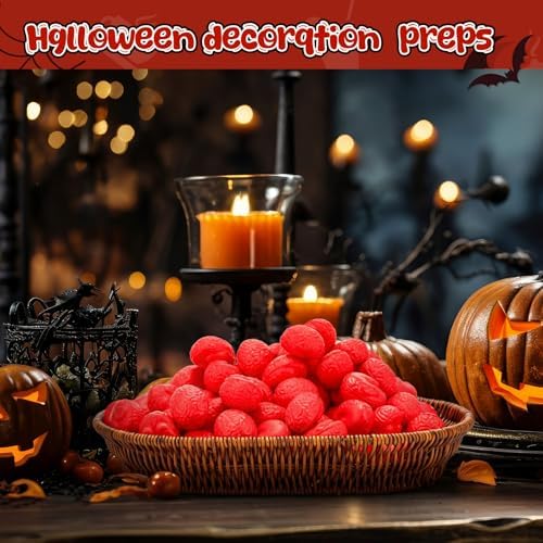 Skylety 100 Pcs Brain Balls Bulk Halloween Funny Toy, Red, Mini
