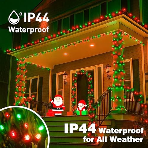 164FT Christmas Lights, 500 LED Outdoor Xmas String Lights, Red & Green