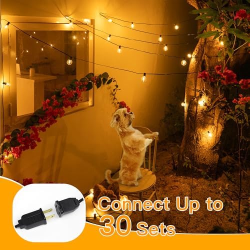 Ollny Outdoor String Lights, 25FT LED Patio Lights Waterproof Plug in