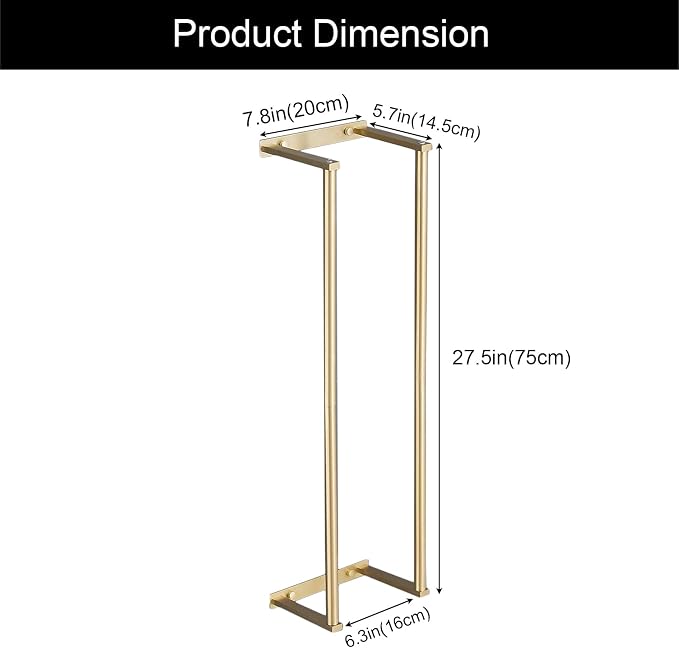 Towel Racks for Bathroom, NEWRAIN Stainless Steel Rolled Towel Storage Wall Mounted Bath Towel Holder for Folded Large Towel Washcloths, Bathroom Organizing Brushed Gold