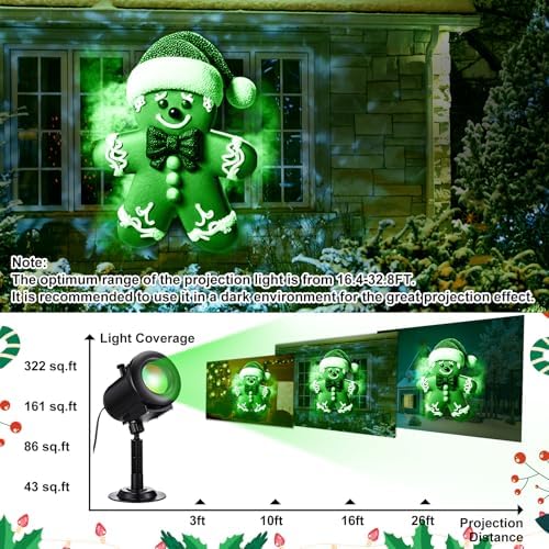 Aurelema Christmas Halloween Projector Lights 3D Dynamic
