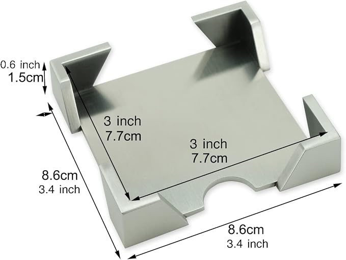 Modern Art Note Holder Dispenser - St209 Stainless Steel Satin Finish Desktop Office Supply Pad Desk Accessory Organizer Memo Note Dispenser Holiday Christmas Gift.
