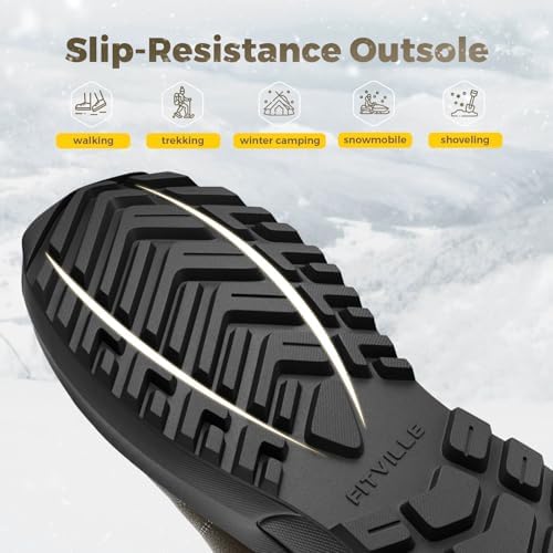 FitVille Wide Winter Boots for Men Warm Fur Lined Snow Boots