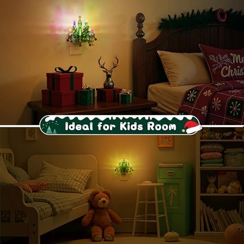 L LOHAS LED Christmas Night Light, Plug in Night Light, Dusk to Dawn Sensor