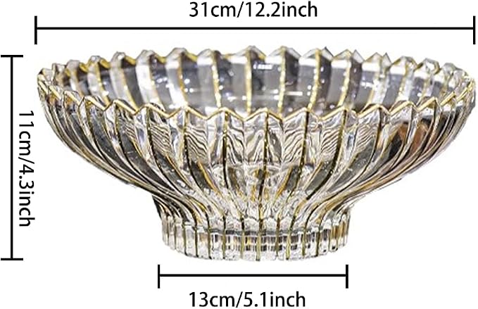 MAGCOLOR Hand-painted Gold Decorative Bowl-12 inch Diameter, Fruit Bowl, Kitchen Table Centerpiece, Home Decor. (Gold)