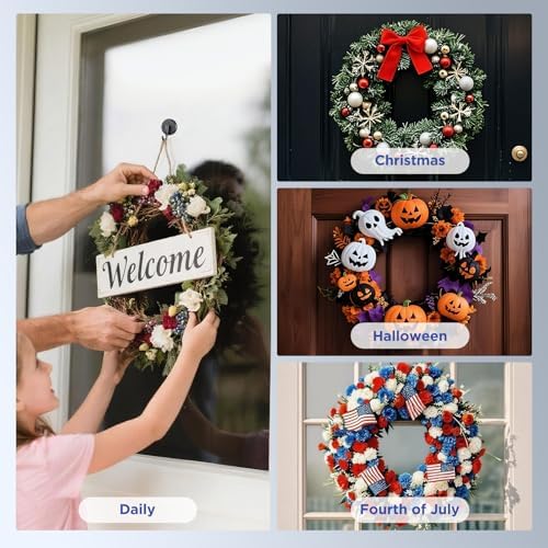 OUTXE Suction Cup Wreath Hanger, Upgraded Reef Hook