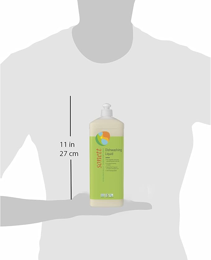Sonett Organic Dishwashing Liquid Organic 100% Biodegradable Lemon, 34 Fl.Oz (1 Count)