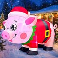 5FT Christmas Inflatables Outdoor Decorations Pig Blow up Yard Décor