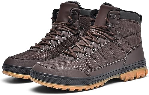 Wondamo Men's Snow Boots Lightweight Waterproof Winter Cold Weather Shoes