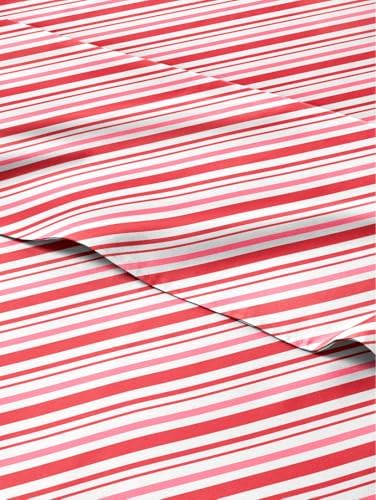 Christmas Sheet Set, Candy Cane Stripe, Holiday Xmas Bedding Set - King