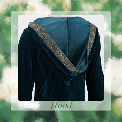 Colorful House Women Hooded Medieval Renaissance Dress Halloween for Adult