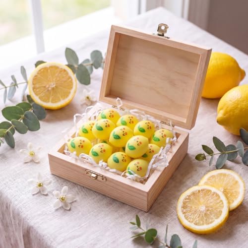 Thenshop 20 Pcs Lemon Balls Yellow Fruit Soft Relief Decor