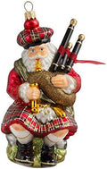 Miss Christmas 2026 Collection Santa Claus Blown Glass Christmas Tree Ornament (Scottish Santa with Bagpipe)