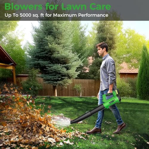 Cordless Leaf Blower with 2× 6.0Ah Batteries and Charger, 540CFM/170MPH Battery Powered Leaf Blower, 6 Speeds, Lightweight Electric Leaf Blowers for Lawn Care, Patio, Dust and Leaves Cleaning 2025