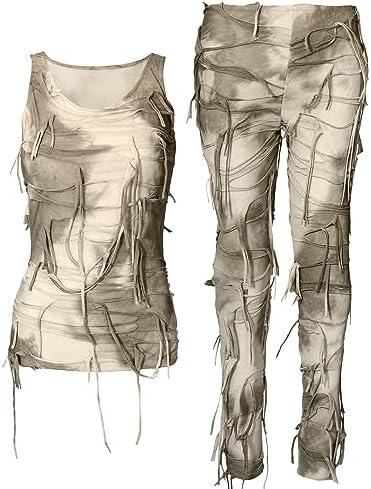 Toulite 5 Pcs Halloween Women Mummy Costume Cosplay Party
