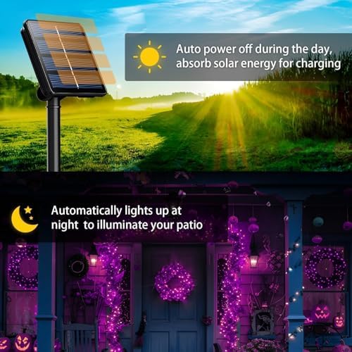SyouHome Solar String Lights Outdoor, 6 Pack 600 LED Solar Halloween Lights