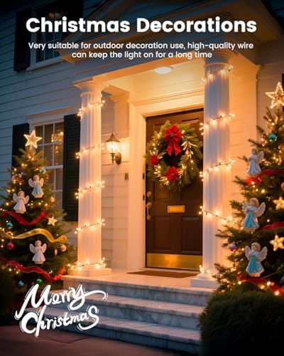 Minetom Clear Christmas Lights 200 Count 40 Feet Bulb Mini Light