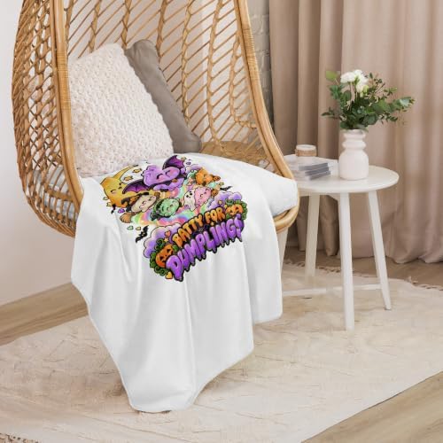 Batty for Dumplings Cute Kawaii Halloween Squishy Graphic Sherpa Throw Blanket