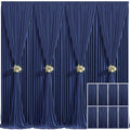 8 Panels Navy Blue Backdrop Curtain for Parties Wrinkle Free Photo Curtains Backdrop Drapes Fabric Decoration for Wedding Birthday Party Baby Shower 40ft(W) x 10ft(H)