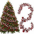 2 Pcs 6 ft Christmas Ball Ornament Garland, Candy