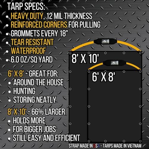 THE A.N.T. Tarp Tool - Heavy Duty Tarp Strap for Leaf and Yard Waste Compatible with Leaf Collector, Garden Tarps, Blower, Vacuum, Mulcher, Sweeper
